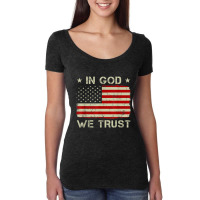 Vintage Old American Flag In God We Trust Christian Vintage Women's Triblend Scoop T-shirt | Artistshot