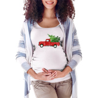 Vintage Wagon Christmas Long Sleeve Shirt   Tree On Truck Maternity Scoop Neck T-shirt | Artistshot