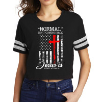 Normal Isn't Coming Back But Jesus Is Revelation 14 Usa Flag Scorecard Crop Tee | Artistshot