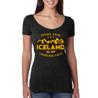 Iceland Hiking Landmannalaugar Est. 1477 T Shirt Women's Triblend Scoop T-shirt | Artistshot