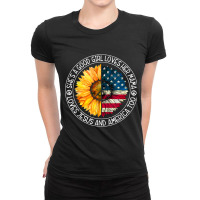 She's A Good Girl Loves Her Mama Jesus And America Sunflower Ladies Fitted T-shirt | Artistshot