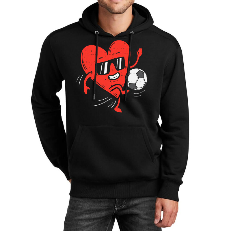 Heart Playing Soccer Valentines Day Football Girls Boys Unisex Hoodie | Artistshot