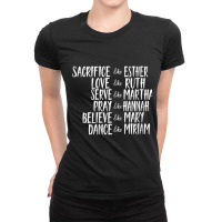 Womens Mens Sacrifice Like Esther Christian Bible Love Pray Day Gift Ladies Fitted T-shirt | Artistshot