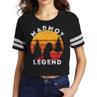 Marmot Legend Woodchuck Groundhog Retro Vintage Sunset T Shirt Scorecard Crop Tee | Artistshot