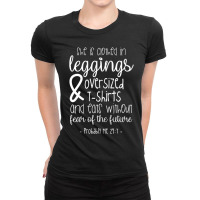 Womens She Is Clothed In Leggings & Oversized T Shirts Design Characte Ladies Fitted T-shirt | Artistshot