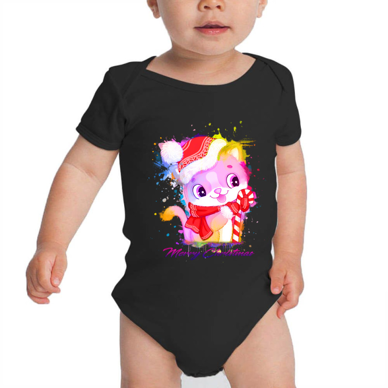 Merry Christmas Cat Baby Bodysuit | Artistshot