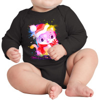 Merry Christmas Cat Long Sleeve Baby Bodysuit | Artistshot