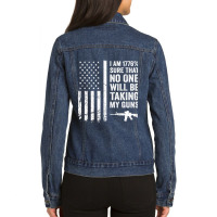 I Am 1776 Sure No One Is Taking My Guns ,  Pro Gun Usa Flag Ladies Denim Jacket | Artistshot