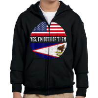 Half American Half American Samoan Usa Flag American Samoa T Shirt Youth Zipper Hoodie | Artistshot