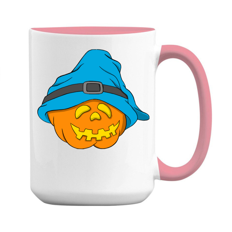 Halloween Jack O Lantern T  Shirt Slouchy Hat Halloween Pumpkin Blue V 15 Oz Coffee Mug | Artistshot