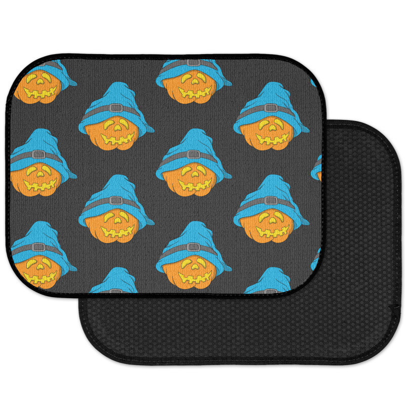 Halloween Jack O Lantern T  Shirt Slouchy Hat Halloween Pumpkin Blue V Rear Car Mat | Artistshot