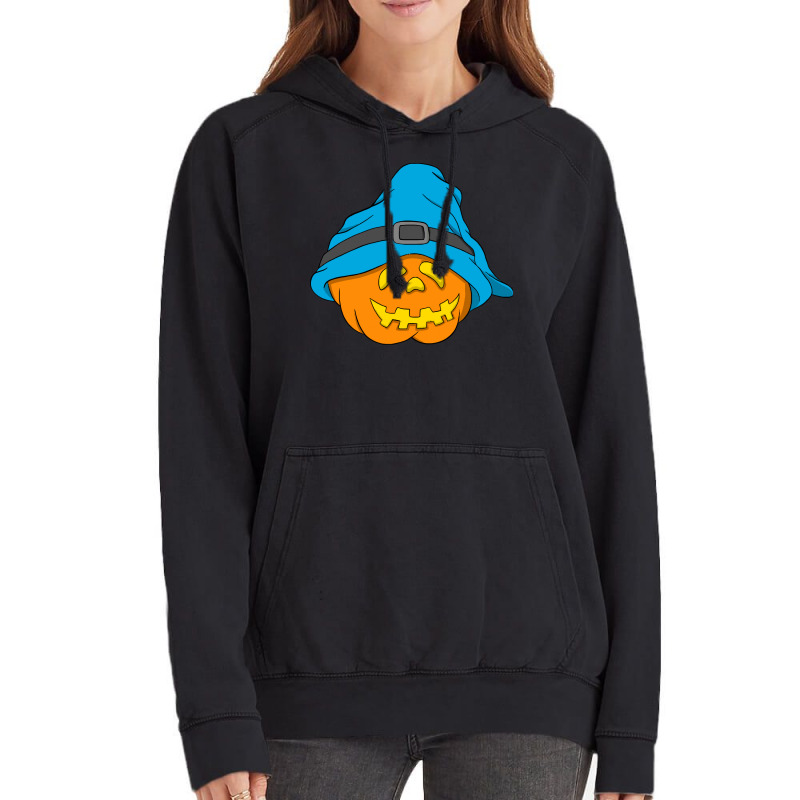 Halloween Jack O Lantern T  Shirt Slouchy Hat Halloween Pumpkin Blue V Vintage Hoodie | Artistshot