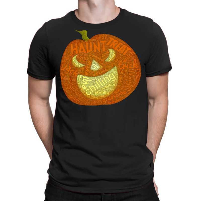 Halloween Pumpkin Face T  Shirt Halloween Pumpkin Word Cloud T  Shirt T-shirt | Artistshot