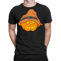 Halloween Pumpkin T  Shirt Slouchy Hat Halloween Pumpkin Orange Versio T-shirt | Artistshot