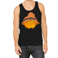 Halloween Pumpkin T  Shirt Slouchy Hat Halloween Pumpkin Orange Versio Tank Top | Artistshot