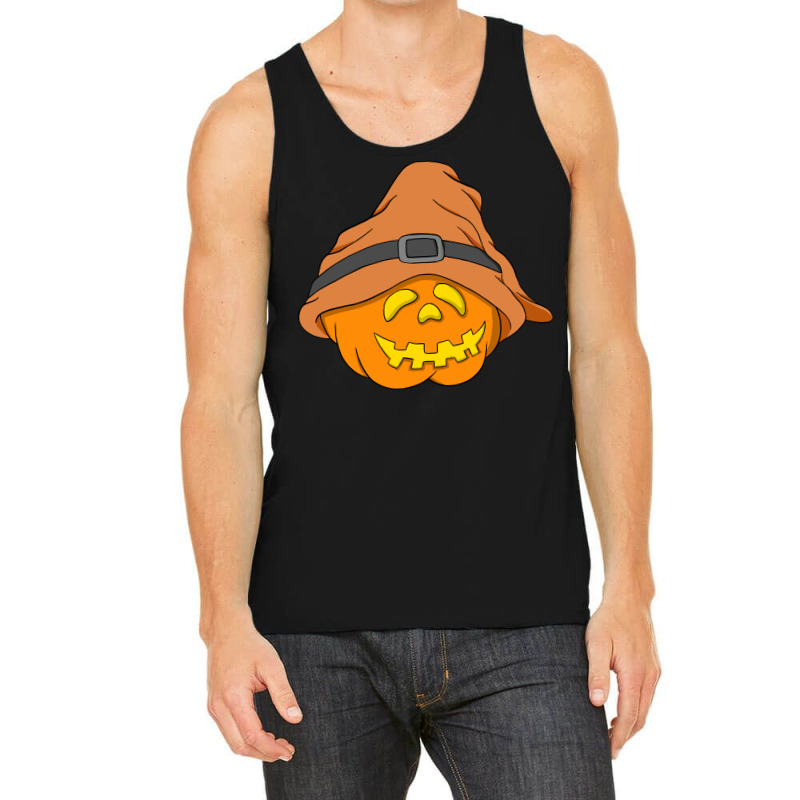 Halloween Pumpkin T  Shirt Slouchy Hat Halloween Pumpkin Orange Versio Tank Top | Artistshot