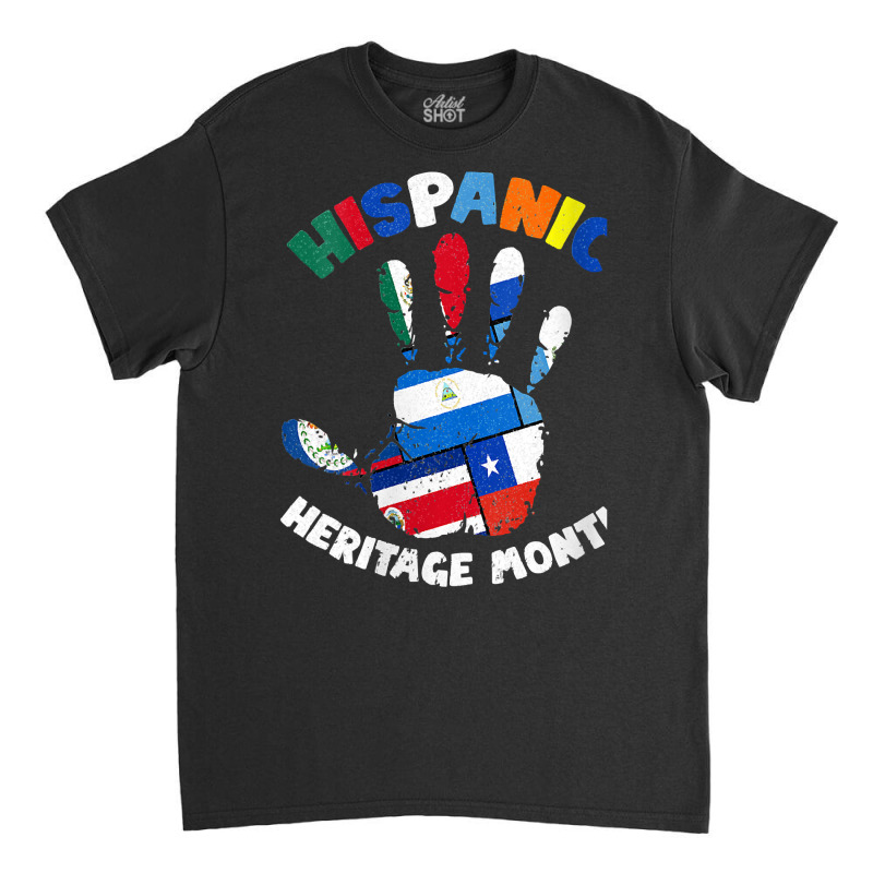 Womens Latin America Latino Pride Hand Hispanic Heritage Month V Neck Classic T-shirt by ChristineWeber89 | Artistshot