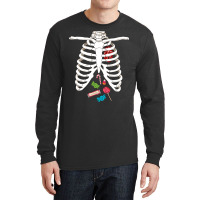 Halloween Skeleton T  Shirt Skeleton Rib Cage Heart Candy Funny Hallow Long Sleeve Shirts | Artistshot