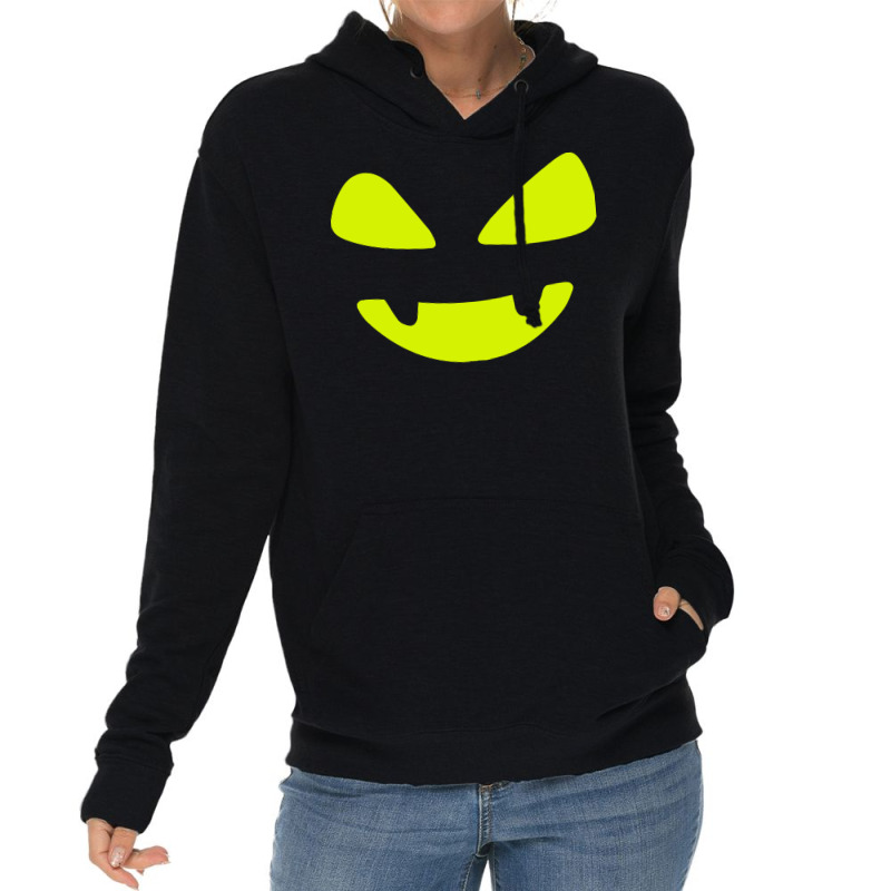 Halloween T  Shirt Big Scary Slime In Black Smiling Halloween Pumpkin Lightweight Hoodie | Artistshot