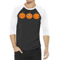 Halloween T  Shirt Cute Halloween Pumpkins T  Shirt 3/4 Sleeve Shirt | Artistshot