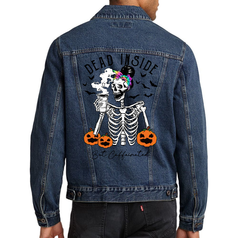 Halloween T  Shirt Dead Inside But It's Halloween T  Shirt Men Denim Jacket | Artistshot