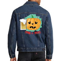 Halloween T  Shirt Drinking Halloween Pumpkin   Funny T  Shirt Men Denim Jacket | Artistshot