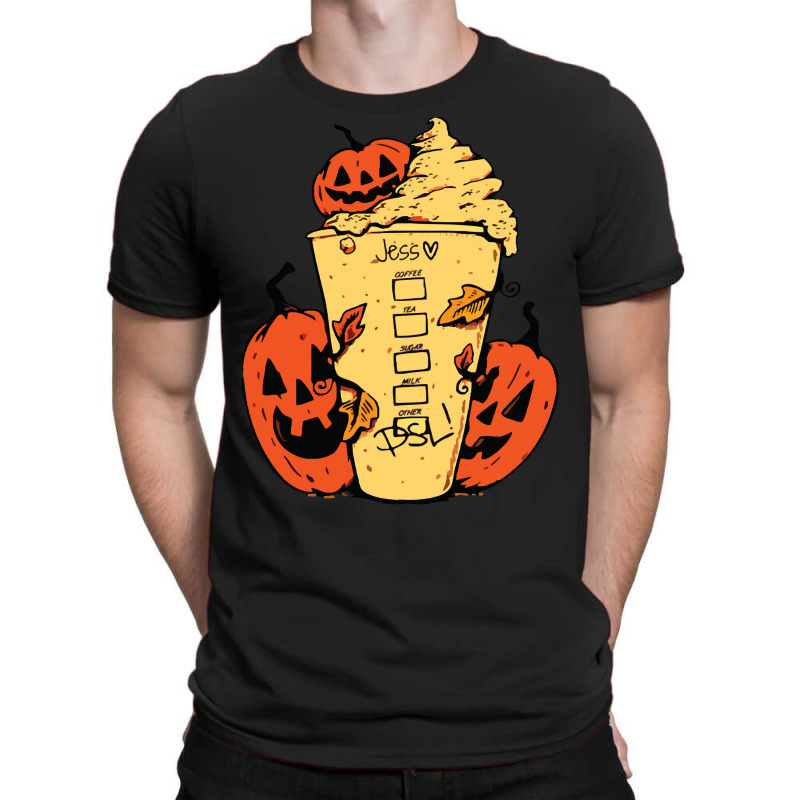 Halloween T  Shirt Fall Coffee P N G Pumpkin Spice Latte Iced Warm Coz T-shirt | Artistshot