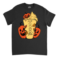 Halloween T  Shirt Fall Coffee P N G Pumpkin Spice Latte Iced Warm Coz Classic T-shirt | Artistshot