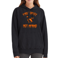 Halloween T  Shirt First Grade Halloween 1st Grade Not Afraid Cat T  S Vintage Hoodie | Artistshot