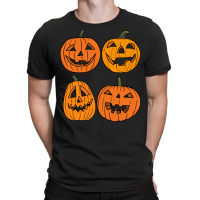 Halloween T  Shirt Four Jack O  Lantern Carved Pumpkins Halloween T  S T-shirt | Artistshot