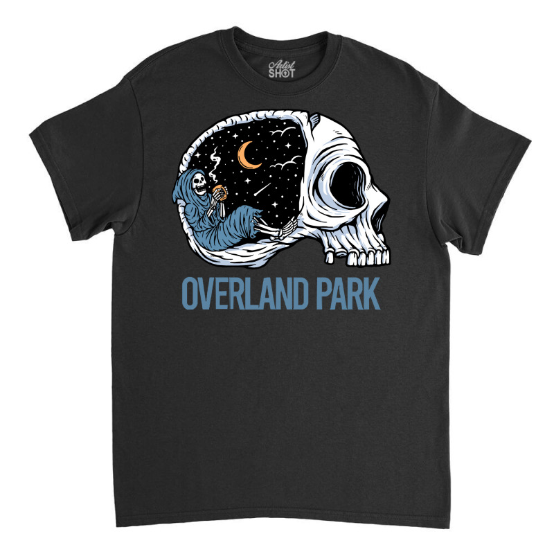 Overland Park T  Shirt Chilling Skeleton Overland Park T  Shirt Classic T-shirt by cauliflowermortgage | Artistshot