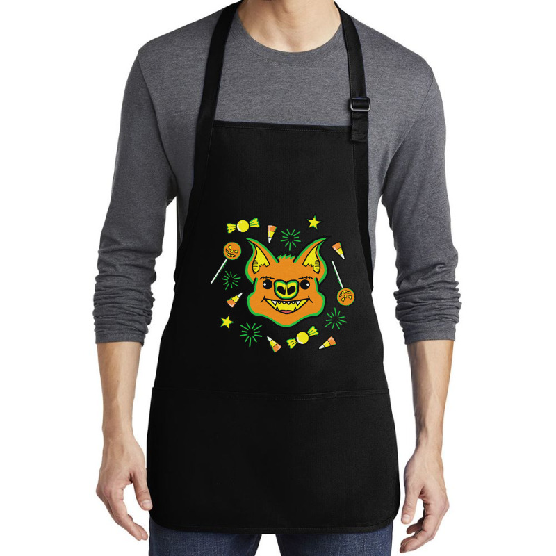 Halloween T  Shirt Halloween Bat Loves Candy T  Shirt Medium-length Apron | Artistshot