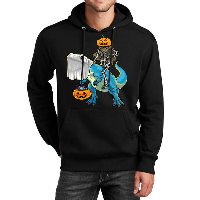 Halloween T  Shirt Halloween T Rex Skeleton Pumpkin T  Shirt Unisex Hoodie | Artistshot