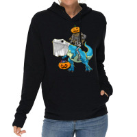 Halloween T  Shirt Halloween T Rex Skeleton Pumpkin T  Shirt Lightweight Hoodie | Artistshot