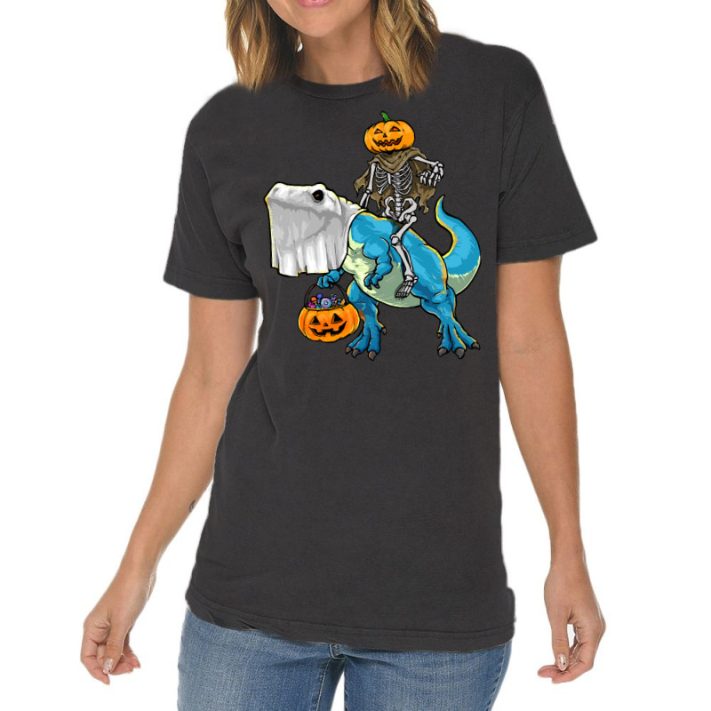 Halloween T  Shirt Halloween T Rex Skeleton Pumpkin T  Shirt Vintage T-shirt | Artistshot