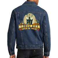 Halloween T  Shirt Halloween Trick Or Treat Scary Spooky Costume T  Sh Men Denim Jacket | Artistshot