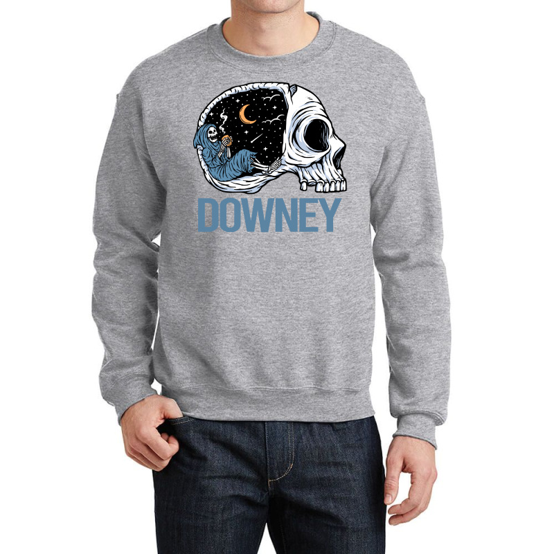 Downey T  Shirt Chilling Skeleton Downey T  Shirt Crewneck Sweatshirt | Artistshot