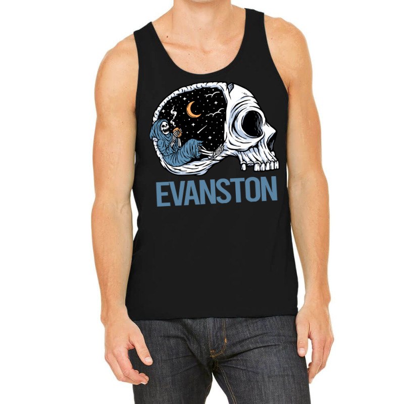 Evanston T  Shirt Chilling Skeleton Evanston T  Shirt Tank Top | Artistshot