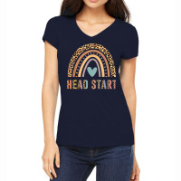 Team Head Start Squad Back To School Rainbow Kids Teacher T Shirt Women's V-neck T-shirt | Artistshot