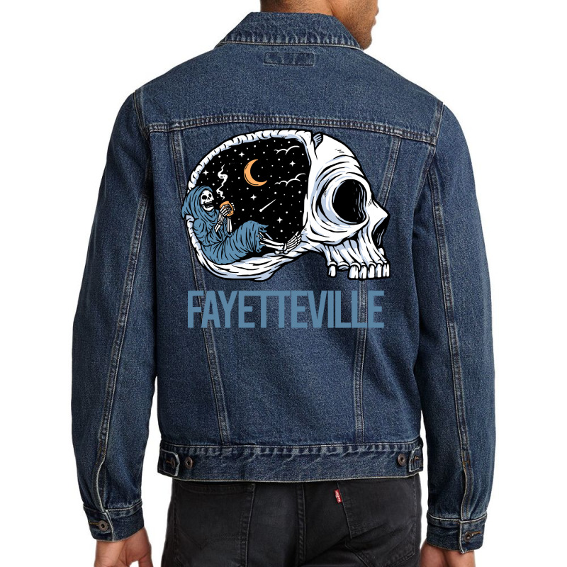 Fayetteville T  Shirt Chilling Skeleton Fayetteville T  Shirt Men Denim Jacket | Artistshot