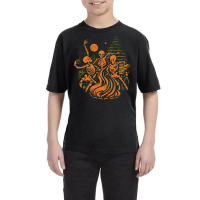 Skeleton Halloween T  Shirt Halloween Dancing Skeletons Fire T  Shirt Youth Tee | Artistshot