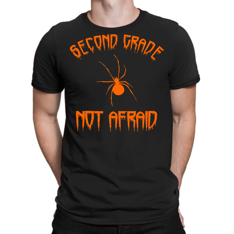 Halloween T  Shirt Second Grade Halloween 2nd Grade Not Afraid Spider T-shirt | Artistshot