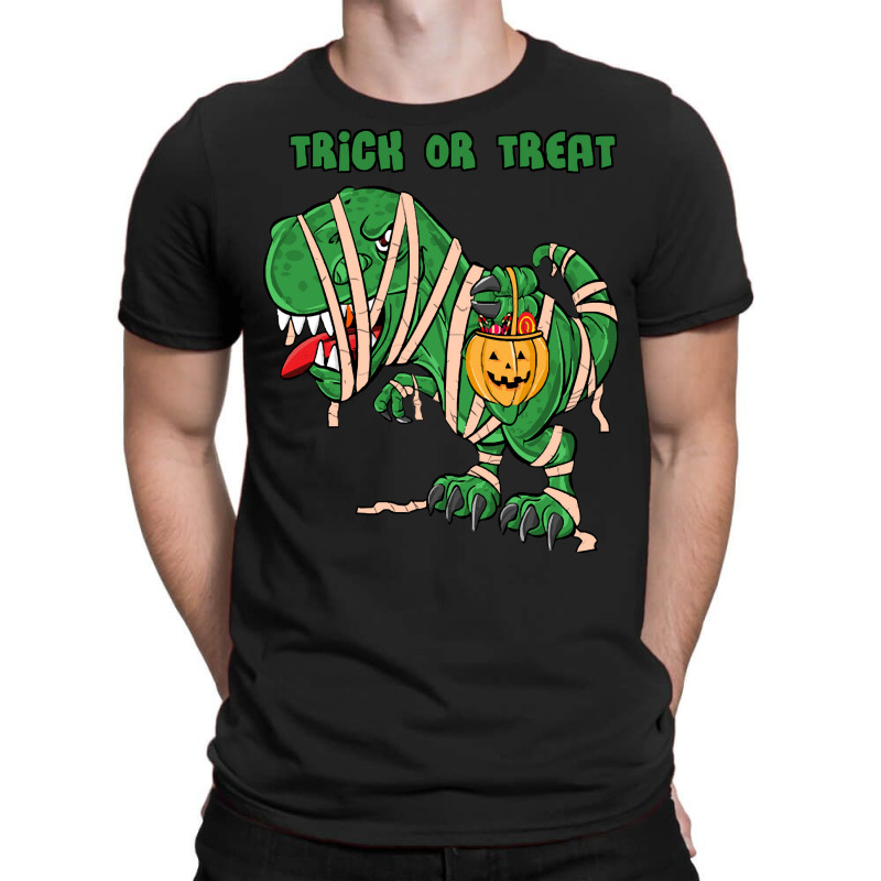 Halloween T  Shirthalloween Dinosaur T Rex Mummy Pumpkin T R I C K O R T-shirt | Artistshot