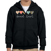 Leopard Hearts Teacher Student, Head Start Back To School T Shirt Youth Zipper Hoodie | Artistshot