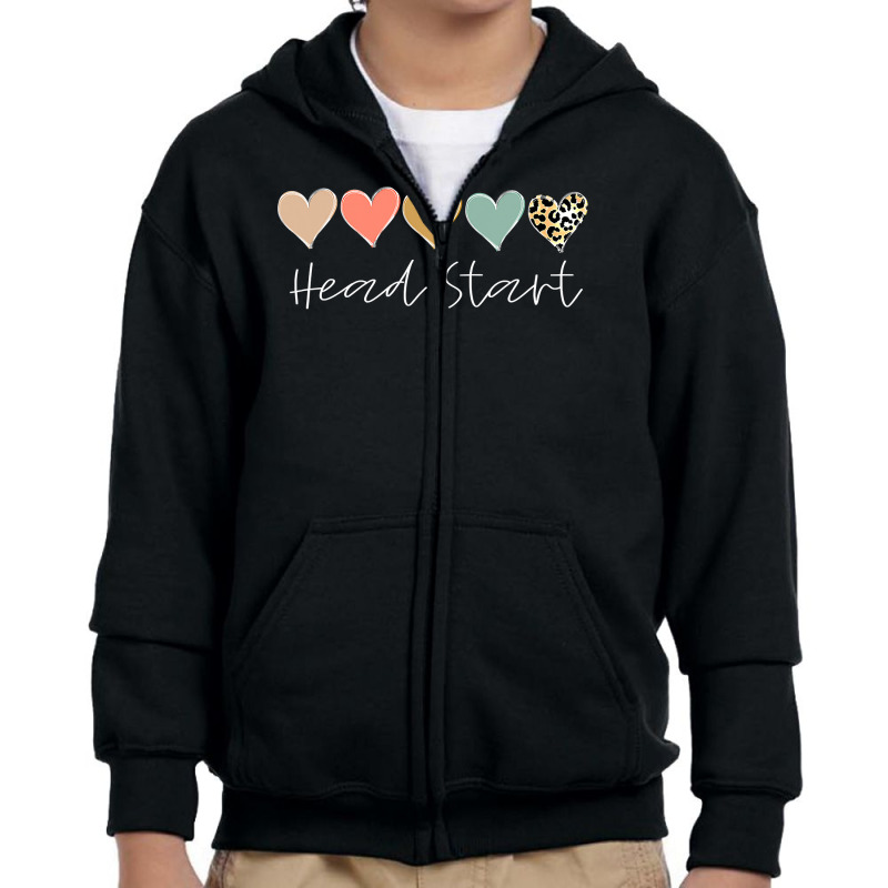 Leopard Hearts Teacher Student, Head Start Back To School T Shirt Youth Zipper Hoodie by sieuduong86 | Artistshot