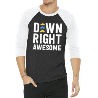 Down Right Awesome Shirt Down Syndrome Awareness Kid Arrows 3/4 Sleeve Shirt | Artistshot