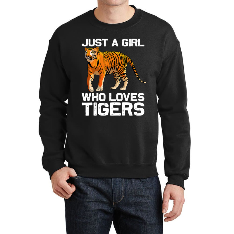 Funny Tiger Girl Design Kids Women Mom Tiger Love Wildlife Crewneck Sweatshirt | Artistshot