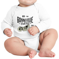 Bonneville Salt Flats Motorcycle Racing Long Sleeve Baby Bodysuit | Artistshot