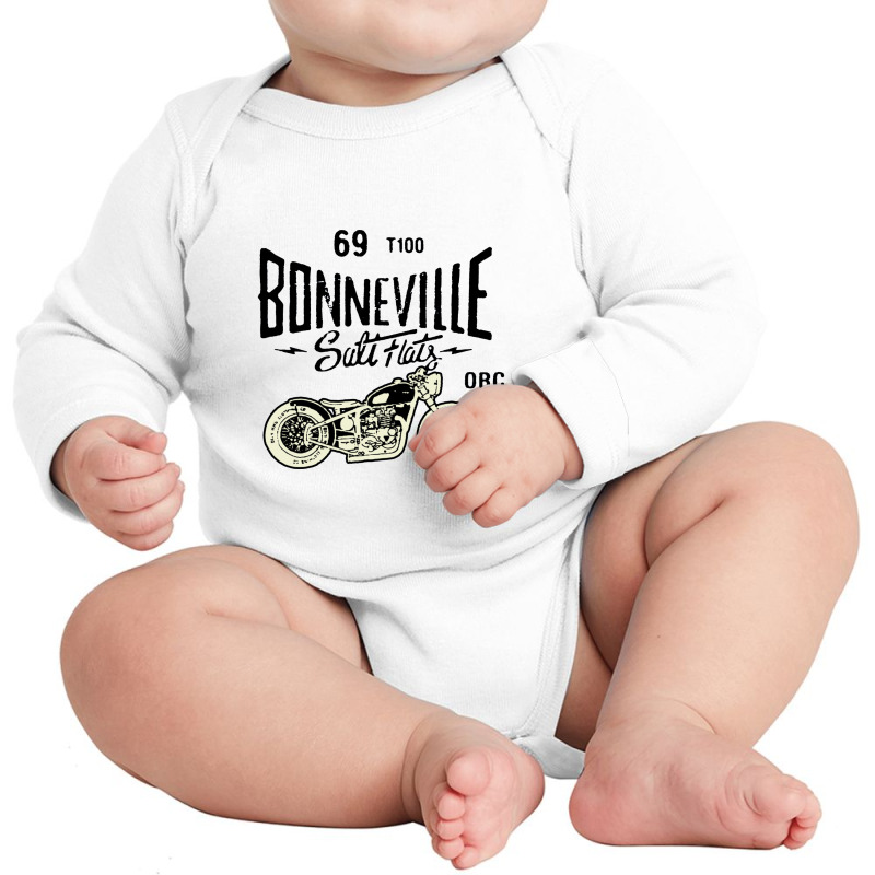 Bonneville Salt Flats Motorcycle Racing Long Sleeve Baby Bodysuit | Artistshot