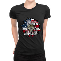 This Is God's Usa Country American Flag Sunflower Birthday Ladies Fitted T-shirt | Artistshot